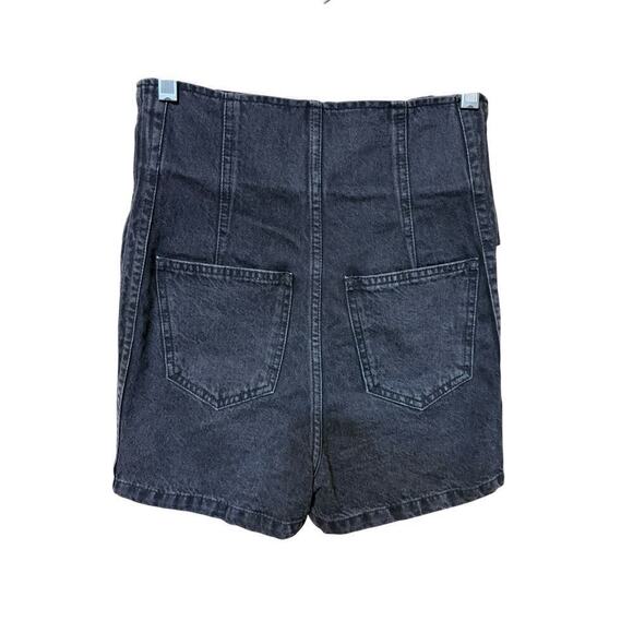 IRO Moryae Charcoal Belted High Waisted Pleated Paperback Denim Shorts - 34/XS/2 - Picture 4 of 9